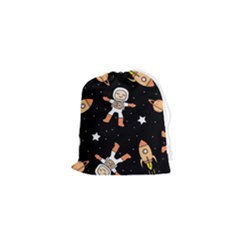 Astronaut Space Rockets Spaceman Drawstring Pouch (xs) by Ravend