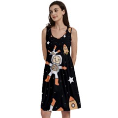 Astronaut Space Rockets Spaceman Classic Skater Dress by Ravend