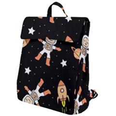 Astronaut Space Rockets Spaceman Flap Top Backpack by Ravend