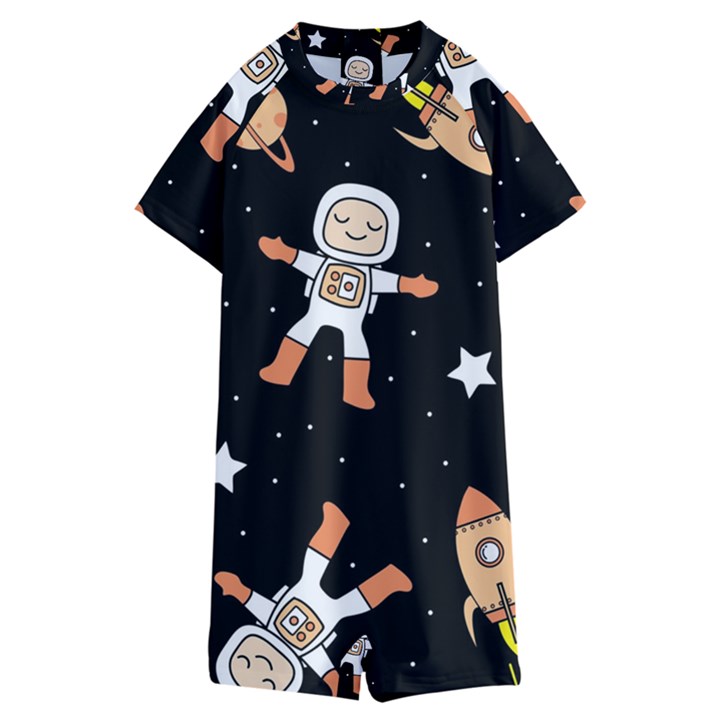 Astronaut Space Rockets Spaceman Kids  Boyleg Half Suit Swimwear