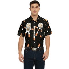 Astronaut Space Rockets Spaceman Men s Short Sleeve Pocket Shirt  by Ravend