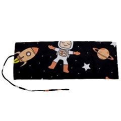 Astronaut Space Rockets Spaceman Roll Up Canvas Pencil Holder (s) by Ravend