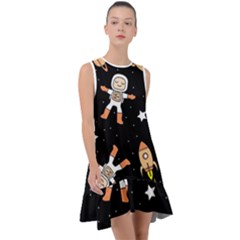 Astronaut Space Rockets Spaceman Frill Swing Dress by Ravend