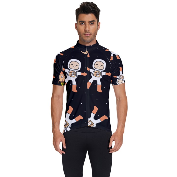 Astronaut Space Rockets Spaceman Men s Short Sleeve Cycling Jersey