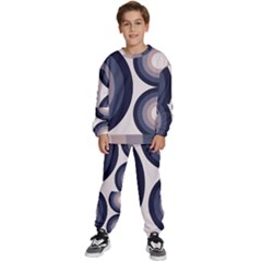 Circle Tile Design Pattern Kids  Sweatshirt Set by Ravend