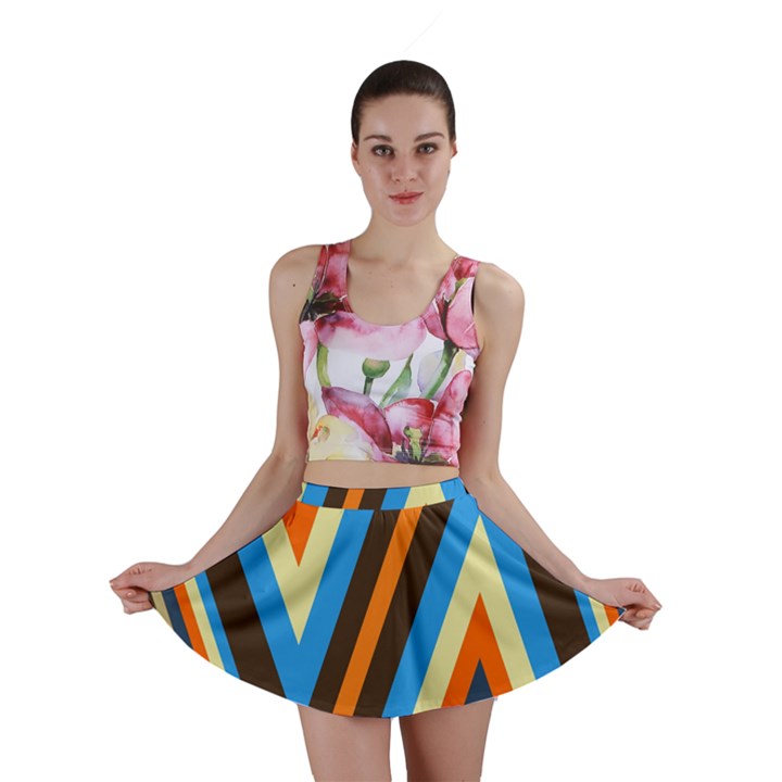 Pattern Triangle Design Repeat Mini Skirt