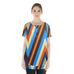 Pattern Triangle Design Repeat Skirt Hem Sports Top by Ravend