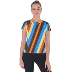 Pattern Triangle Design Repeat Short Sleeve Sports Top  by Ravend