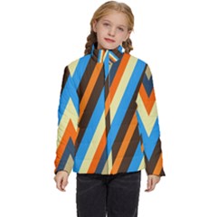 Pattern Triangle Design Repeat Kids  Puffer Bubble Jacket Coat by Ravend