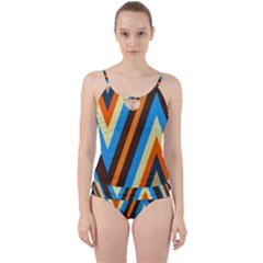 Pattern Triangle Design Repeat Cut Out Top Tankini Set by Ravend