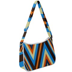 Pattern Triangle Design Repeat Zip Up Shoulder Bag by Ravend