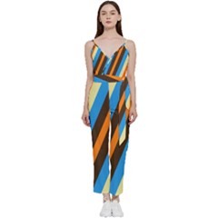 Pattern Triangle Design Repeat V-neck Camisole Jumpsuit by Ravend