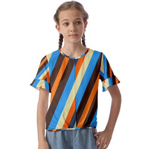 Pattern Triangle Design Repeat Kids  Cuff Sleeve Scrunch Bottom T-shirt by Ravend