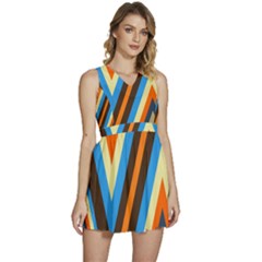 Pattern Triangle Design Repeat Sleeveless High Waist Mini Dress by Ravend