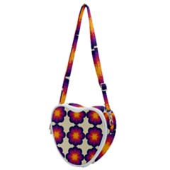 Flower Pattern Design Seamless Heart Shoulder Bag by Ravend