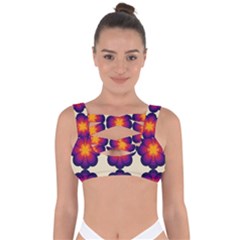 Flower Pattern Design Seamless Bandaged Up Bikini Top by Ravend