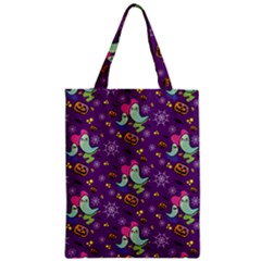 Pumpkins Ghosts Skeleton Pattern Zipper Classic Tote Bag by Ravend