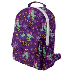 Pumpkins Ghosts Skeleton Pattern Flap Pocket Backpack (small) by Ravend