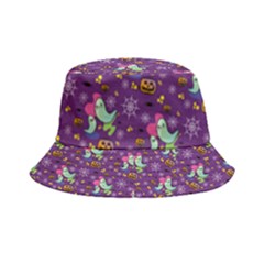 Pumpkins Ghosts Skeleton Pattern Inside Out Bucket Hat by Ravend