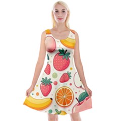 Fruit Sweet Pattern Reversible Velvet Sleeveless Dress by Ravend