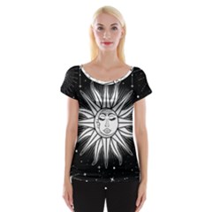 Sun Moon Star Universe Space Cap Sleeve Top