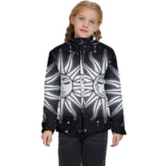 Sun Moon Star Universe Space Kids  Puffer Bubble Jacket Coat by Ravend