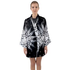 Sun Moon Star Universe Space Long Sleeve Satin Kimono by Ravend