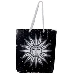 Sun Moon Star Universe Space Full Print Rope Handle Tote (large) by Ravend