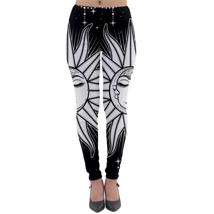 Sun Moon Star Universe Space Lightweight Velour Leggings