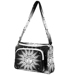 Sun Moon Star Universe Space Front Pocket Crossbody Bag by Ravend