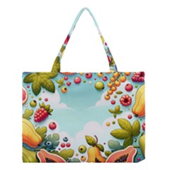 Fruits Sweet Papaya Orange Pattern Medium Tote Bag by Ravend