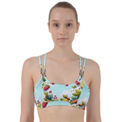 Fruits Sweet Papaya Orange Pattern Line Them Up Sports Bra by Ravend