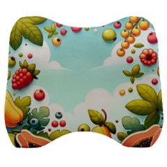 Fruits Sweet Papaya Orange Pattern Velour Head Support Cushion by Ravend