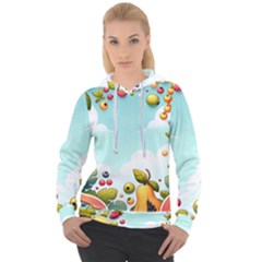 Fruits Sweet Papaya Orange Pattern Women s Overhead Hoodie by Ravend