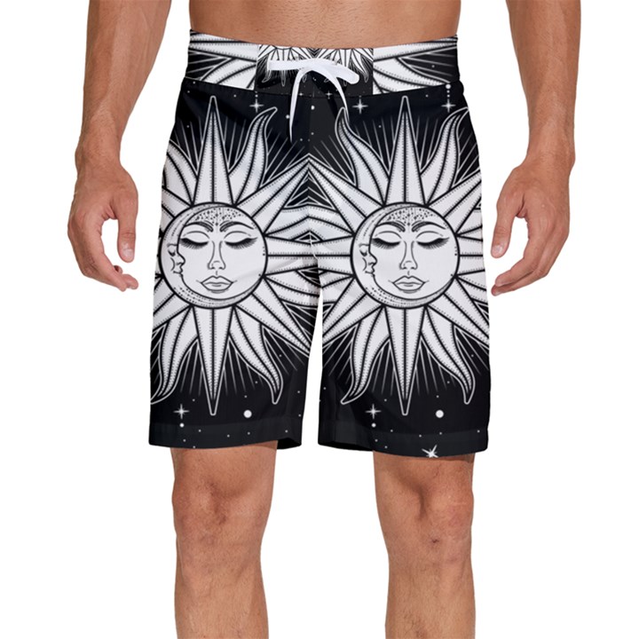 Sun Moon Star Universe Space Men s Beach Shorts