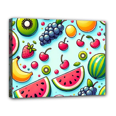 Fruits Sweet Pattern Canvas 14  X 11  (stretched) by Ravend