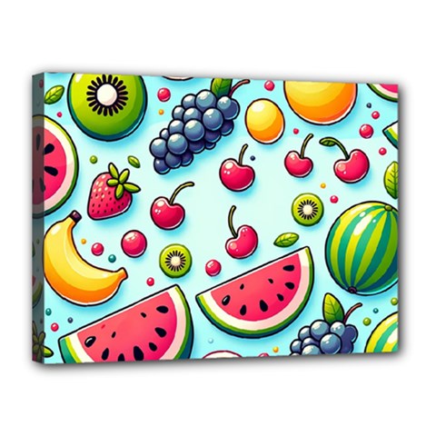 Fruits Sweet Pattern Canvas 16  X 12  (stretched) by Ravend