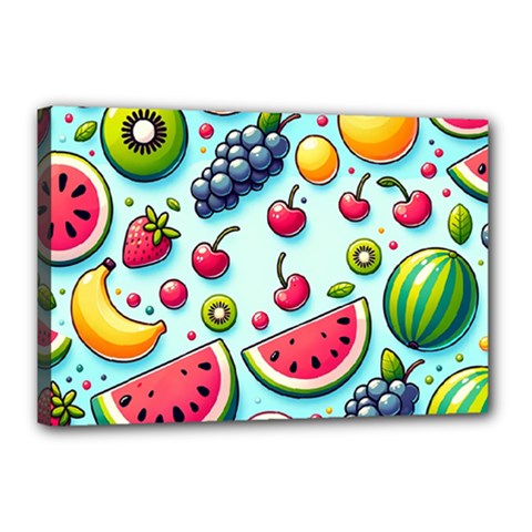 Fruits Sweet Pattern Canvas 18  X 12  (stretched) by Ravend