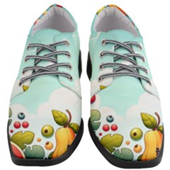 Fruits Sweet Papaya Orange Pattern Women Heeled Oxford Shoes