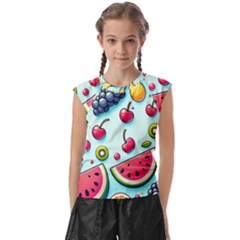 Fruits Sweet Pattern Kids  Raglan Cap Sleeve T-shirt by Ravend