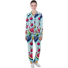 Fruits Sweet Pattern Casual Jacket And Pants Set by Ravend