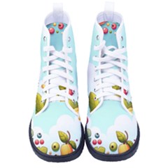 Fruits Sweet Papaya Orange Pattern Kid s High-top Canvas Sneakers by Ravend