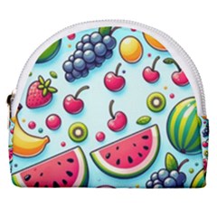 Fruits Sweet Pattern Horseshoe Style Canvas Pouch by Ravend