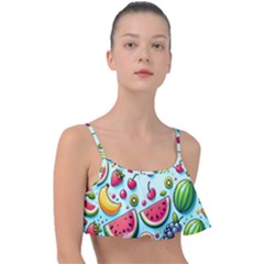 Fruits Sweet Pattern Frill Bikini Top by Ravend