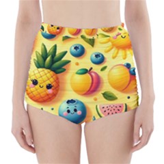 Fruits Fresh Sweet Pattern High-waisted Bikini Bottoms by Ravend