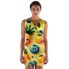 Fruits Fresh Sweet Pattern Wrap Front Bodycon Dress by Ravend