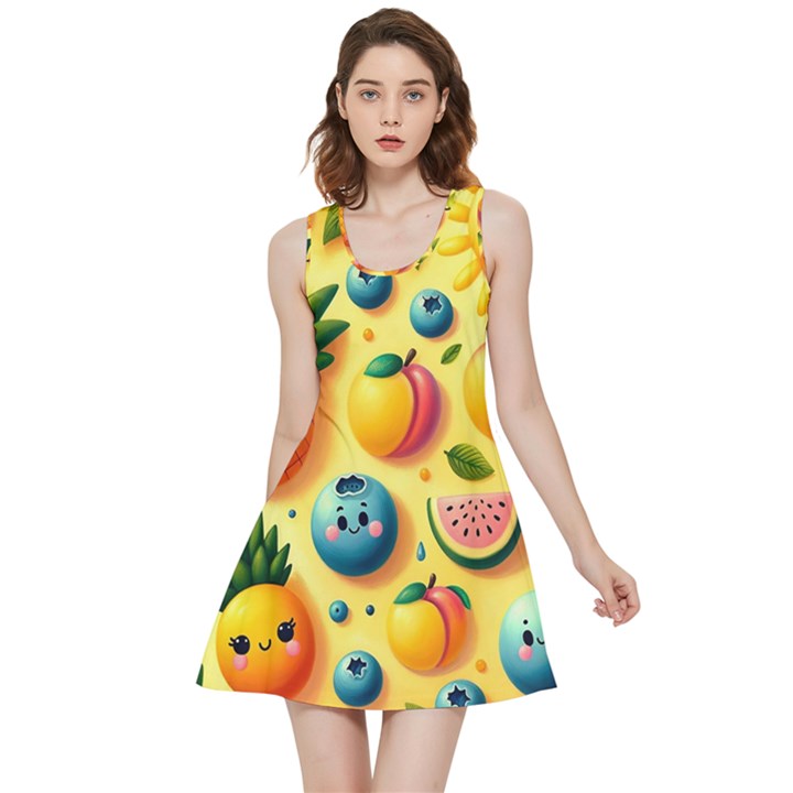 Fruits Fresh Sweet Pattern Inside Out Reversible Sleeveless Dress