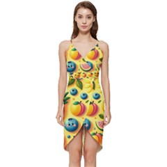 Fruits Fresh Sweet Pattern Wrap Frill Dress by Ravend