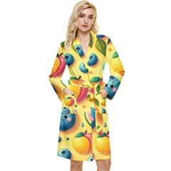 Fruits Fresh Sweet Pattern Long Sleeve Velvet Robe by Ravend