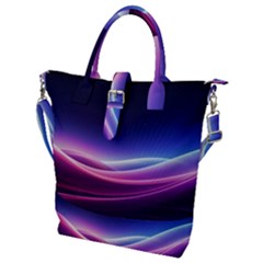 Cosmic Galaxy Quantum Art Nature Buckle Top Tote Bag by Ravend